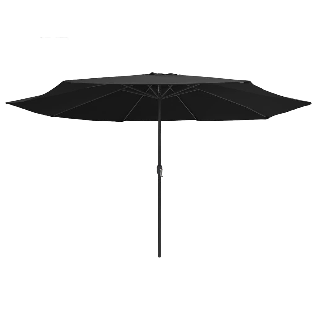 Vrtni suncobran s metalnim stupom 390 cm crni