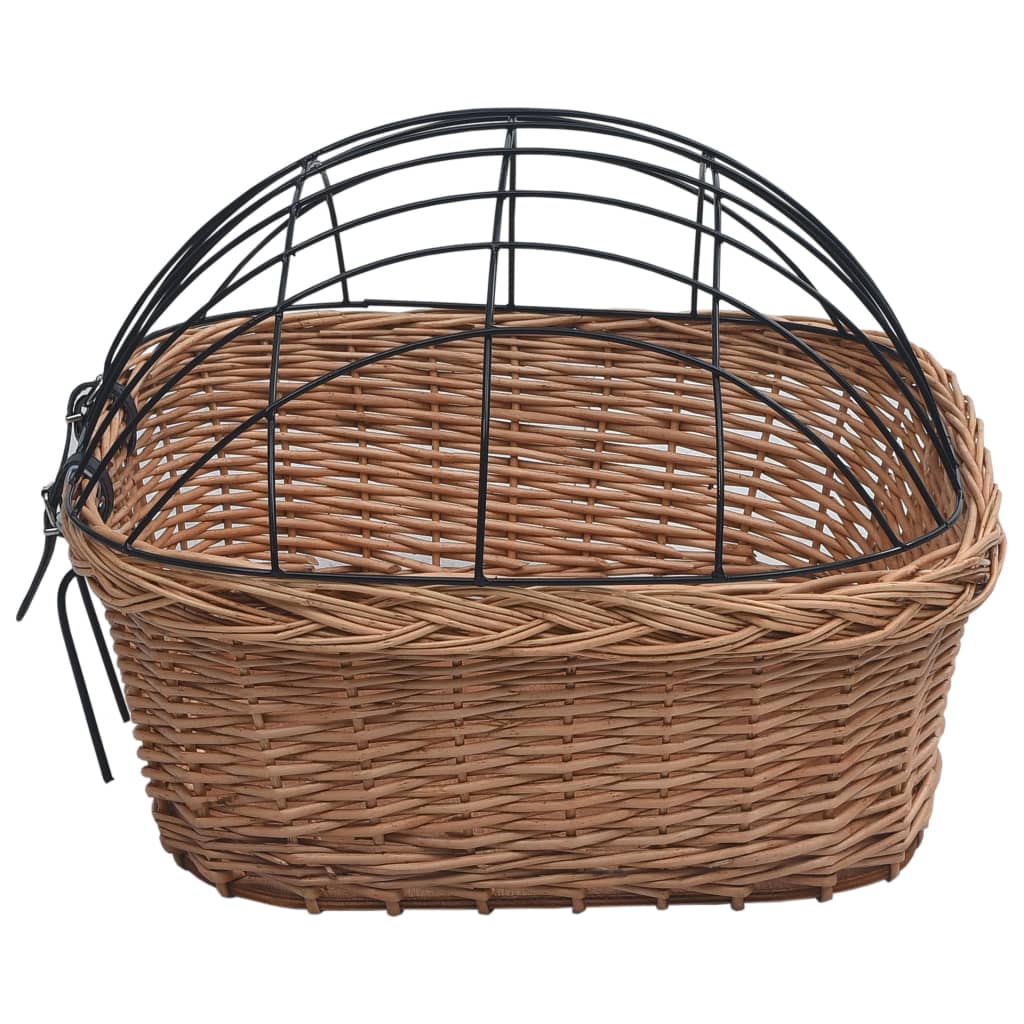 Prednja košara za bicikl s poklopcem 50x45x35 cm prirodna vrba
