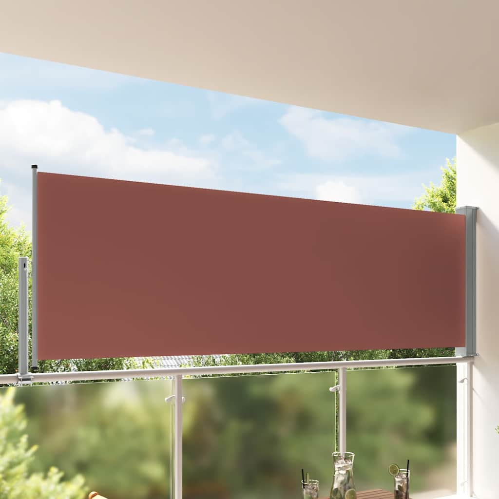 Uvlačiva bočna tenda za terasu 120 x 300 cm smeđa