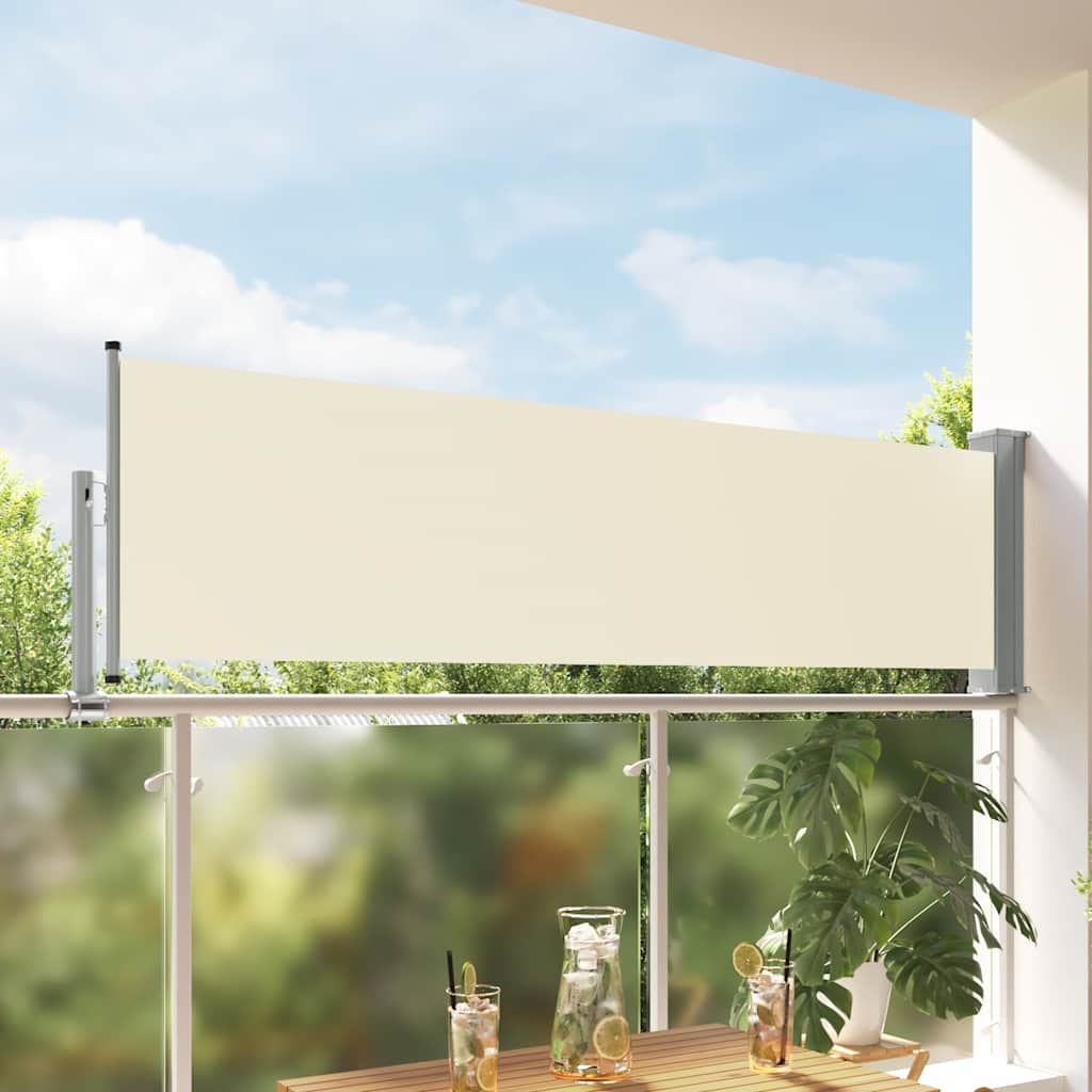 Uvlačiva bočna tenda za terasu 80 x 300 cm krem