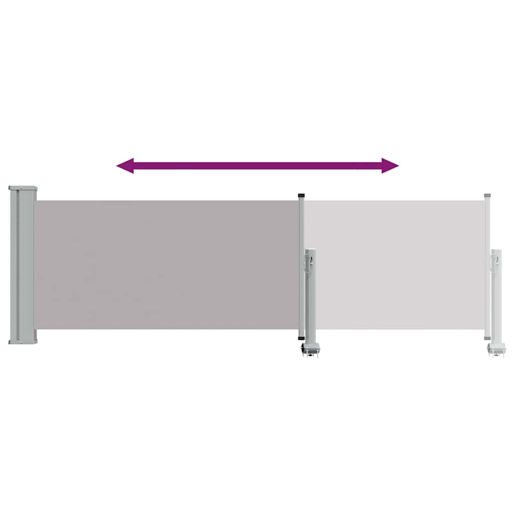 Uvlačiva bočna tenda za terasu 80 x 300 cm siva