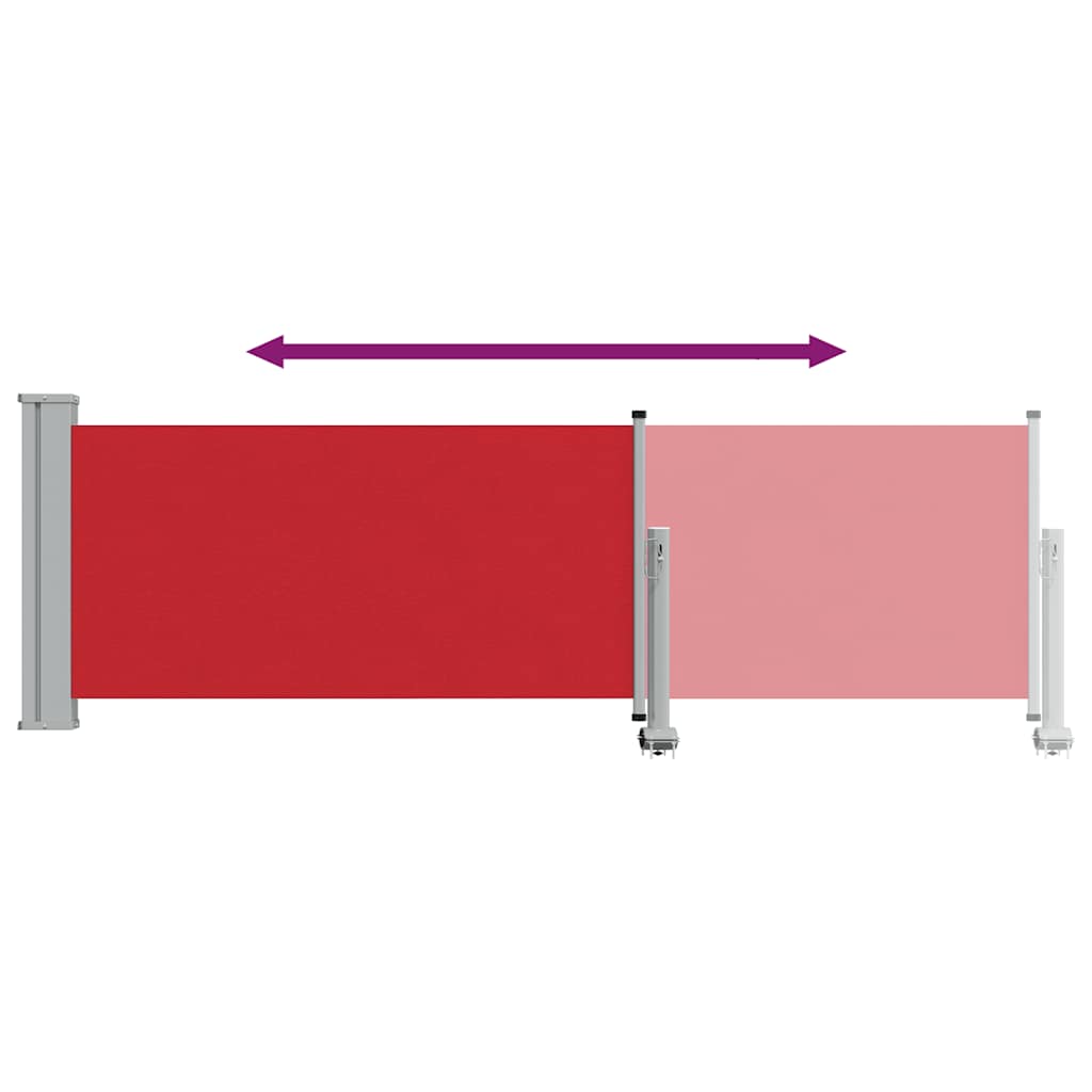 Uvlačiva bočna tenda za terasu 80 x 300 cm crvena