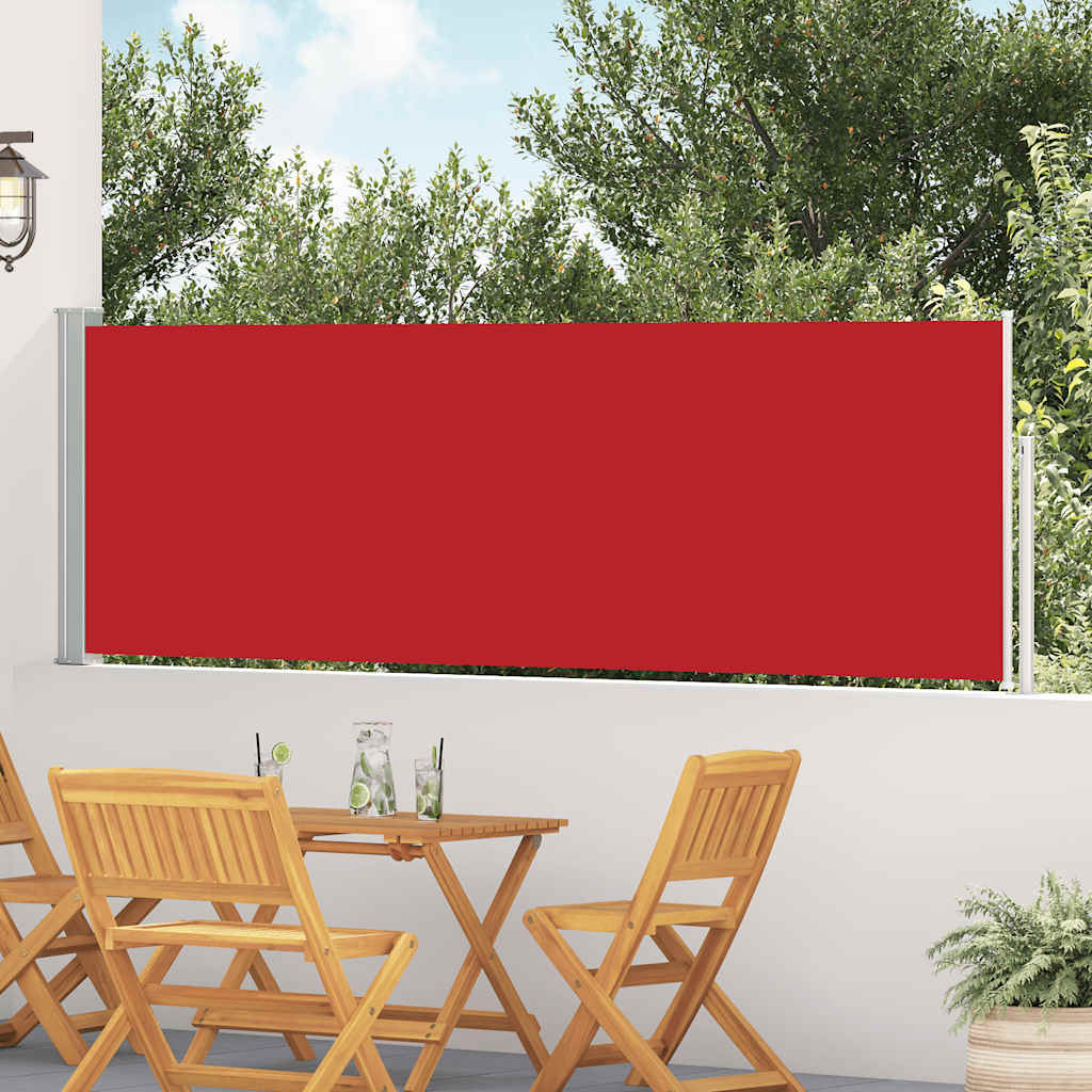 Uvlačiva bočna tenda za terasu 100 x 500 cm crvena