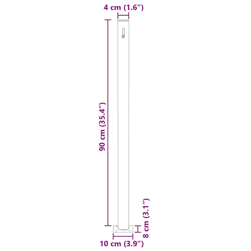 Uvlačiva bočna tenda za terasu 140 x 500 cm siva