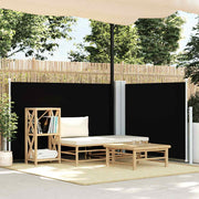 Uvlačiva bočna tenda 120 x 600 cm crna