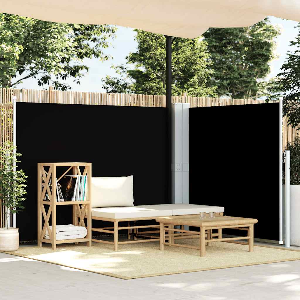 Uvlačiva bočna tenda 140 x 600 cm crna