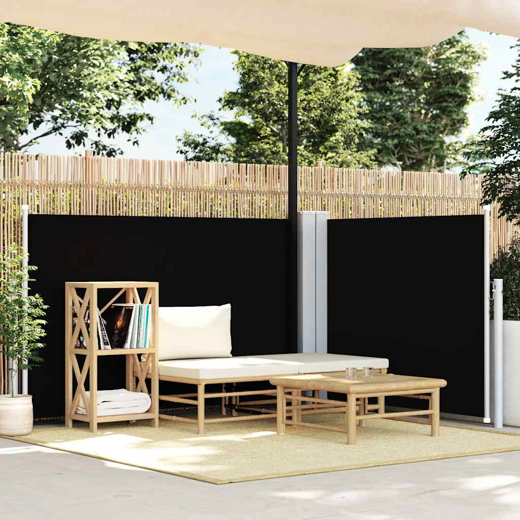 Uvlačiva bočna tenda 120 x 1000 cm crna