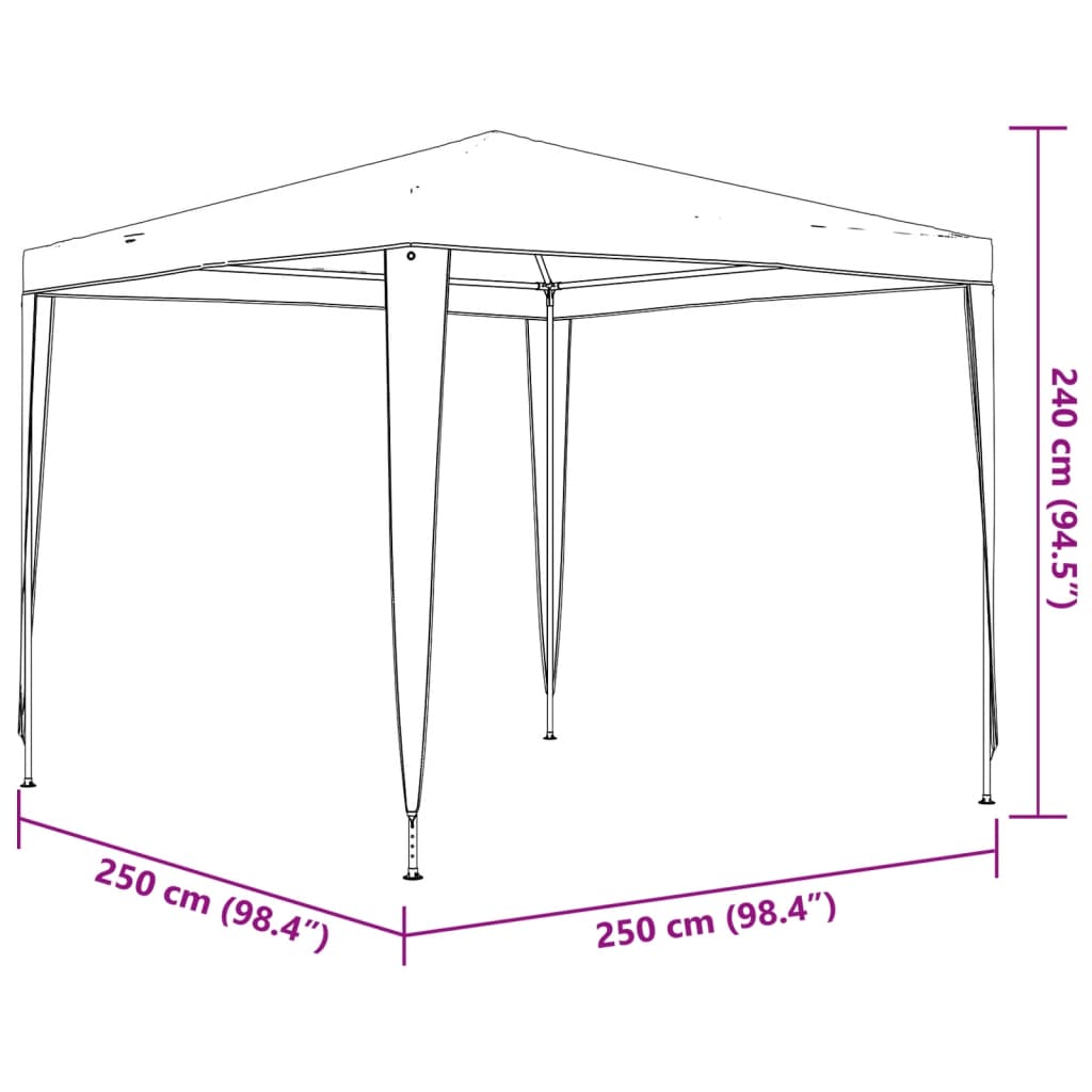 Šator za zabave 2,5 x 2,5 m plavi