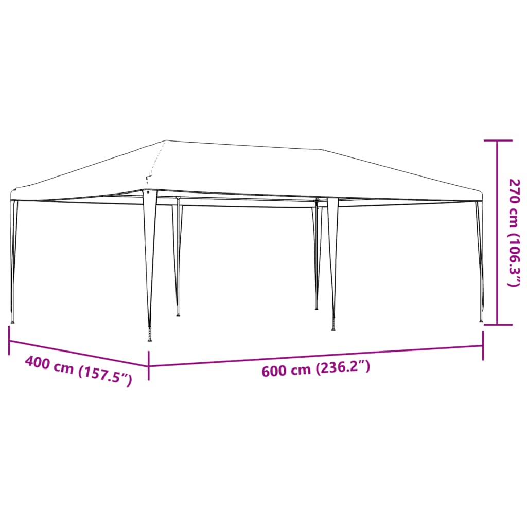 Šator za zabave 4 x 6 m plavi