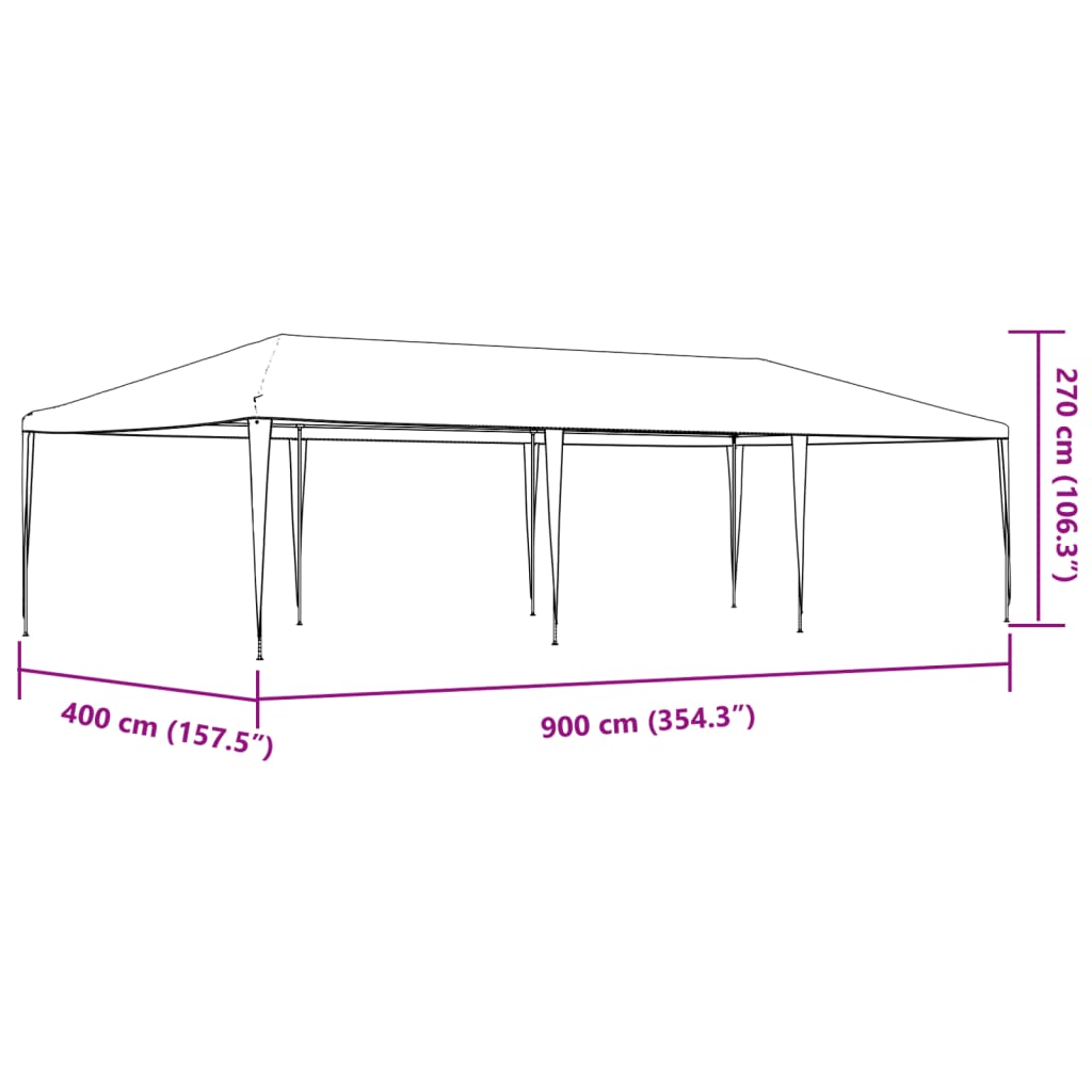 Šator za zabave 4 x 9 m plavi