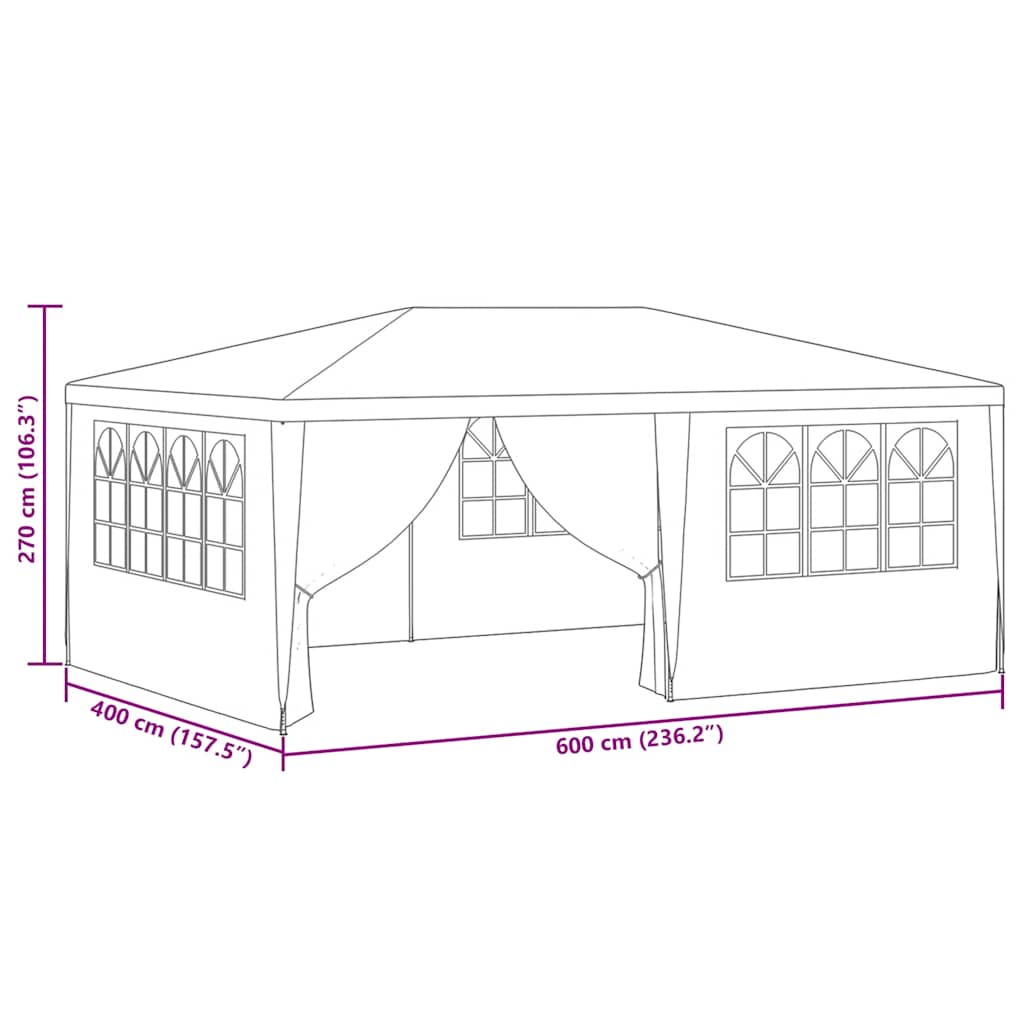 Profesionalni šator za zabave 4 x 6 m zeleni 90 g/m²