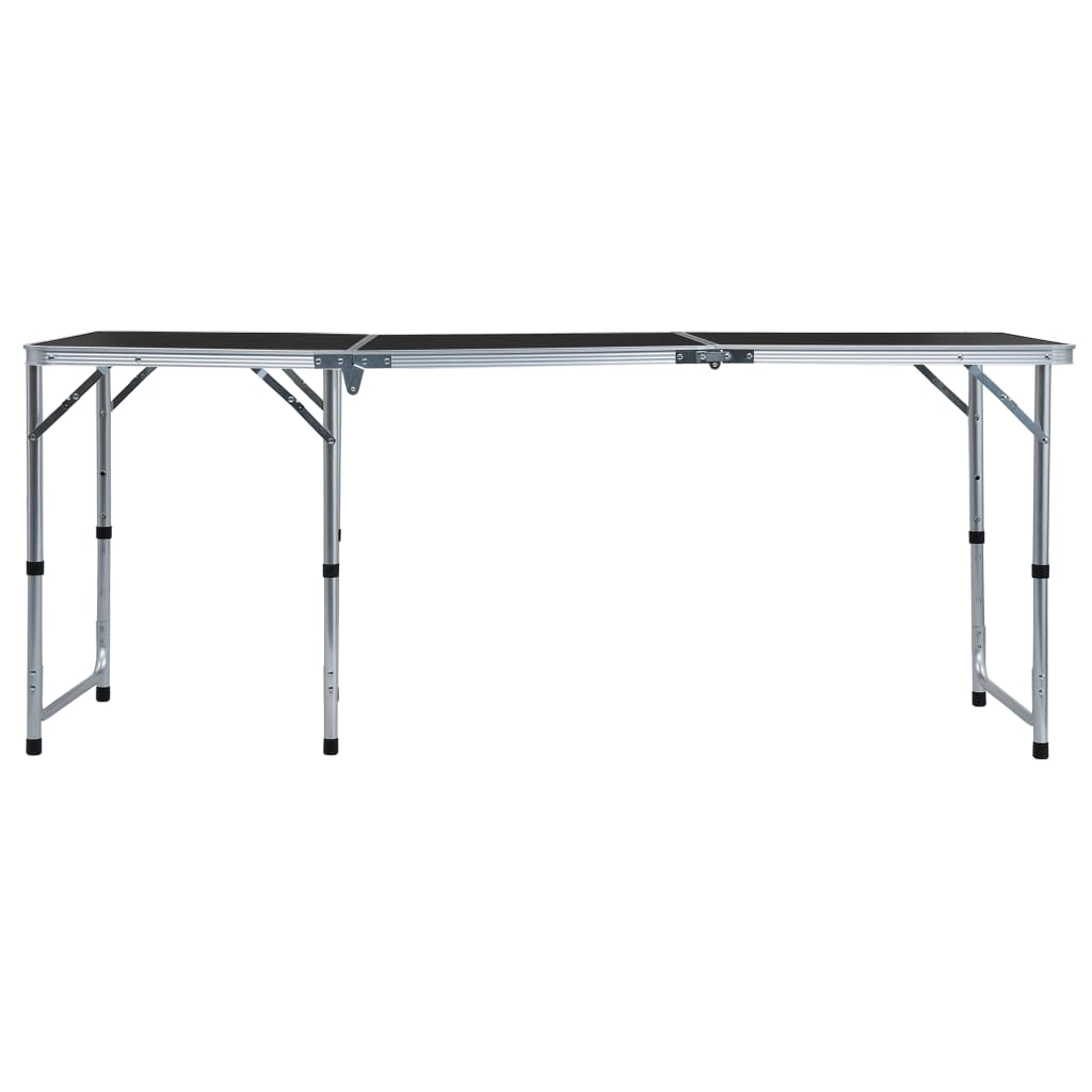 Sklopivi stol za kampiranje sivi aluminijski 180 x 60 cm