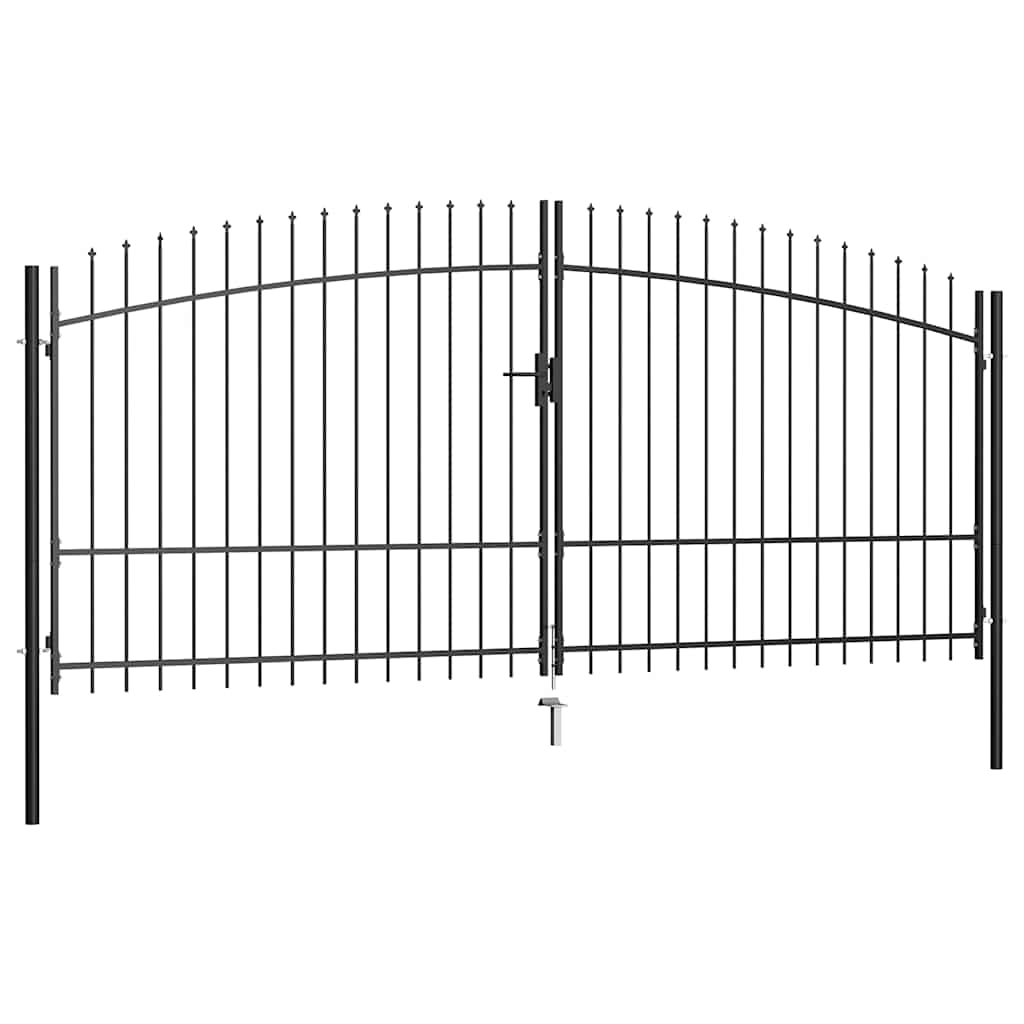 Dvokrilna ogradna vrata Woerden s kopljem na vrhu 400x224,5 cm