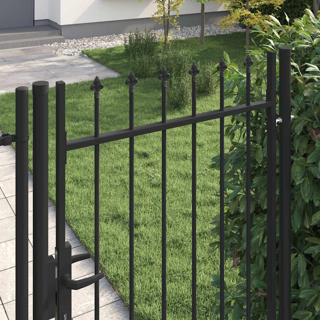 Vrata za ogradu BOXTEL jedna vrata s šiljcima na vrhu čelik 1x2 m crna