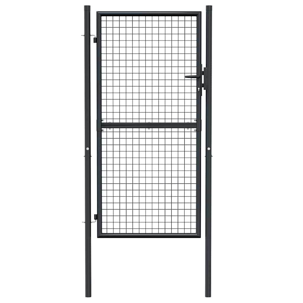 Vrtna vrata od mrežastog čelika 100x175 cm, siva