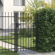 Vrata za ogradu BOXTEL jedna vrata s šiljcima na vrhu čelik 1x1,5 m crna