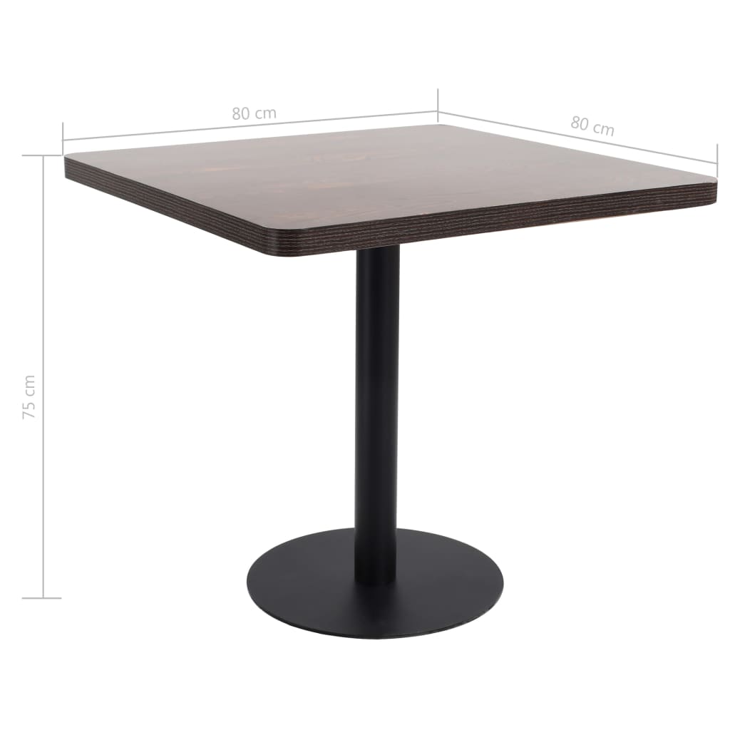 Bistro stol tamnosmeđi 80 x 80 cm MDF