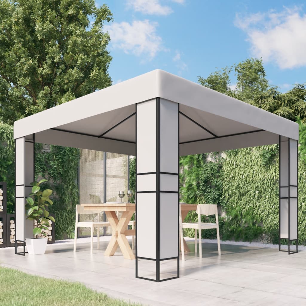 Sjenica s dvostrukim krovom 3 x 3 m bijela