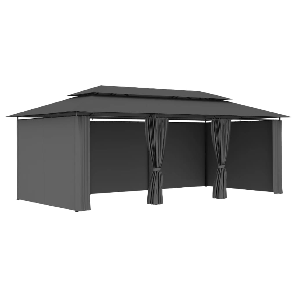 Sjenica sa zastorima 600 x 298 x 270 cm antracit