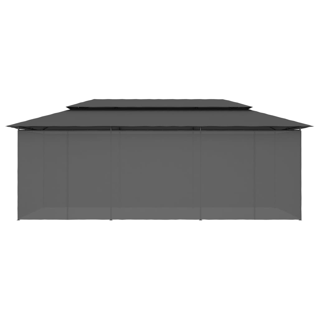 Sjenica sa zastorima 600 x 298 x 270 cm antracit