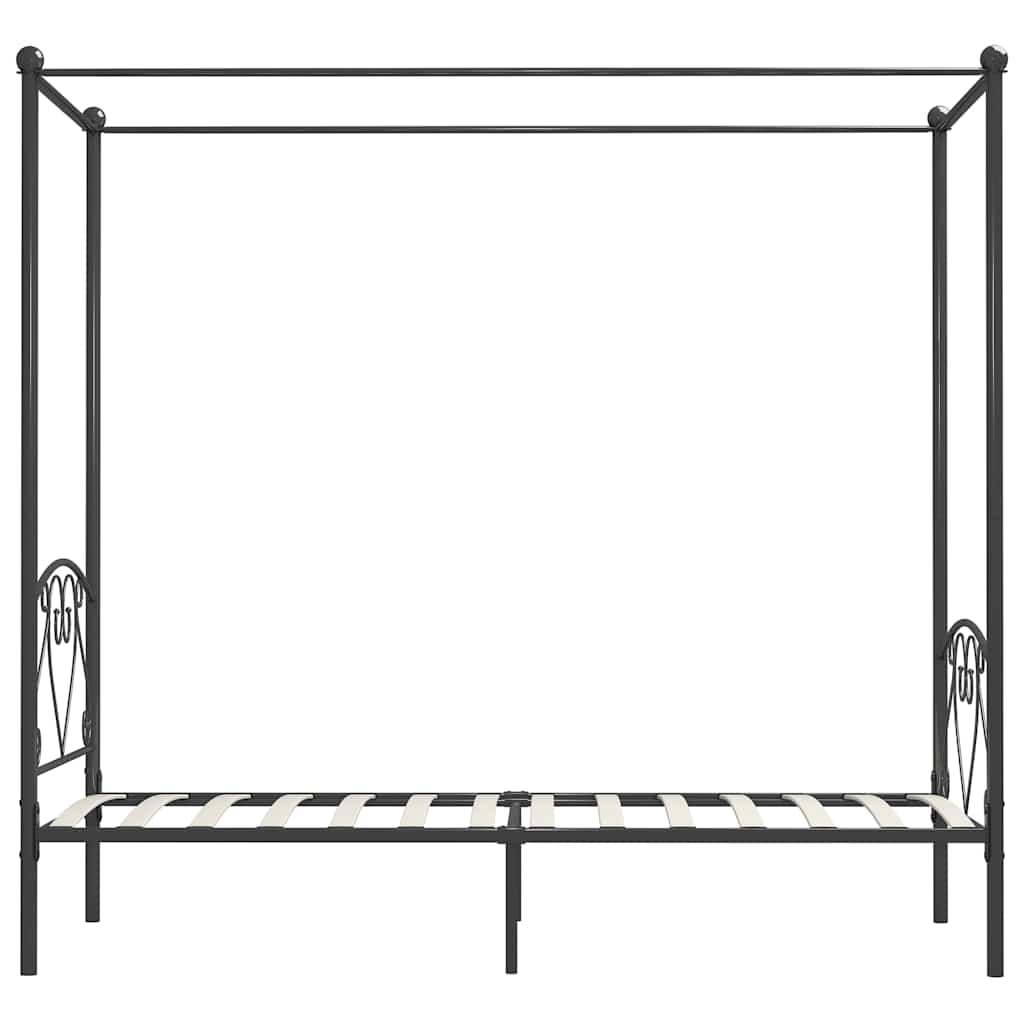Okvir za krevet s nadstrešnicom sivi metalni 100 x 200 cm