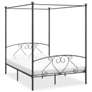 Okvir za krevet s nadstrešnicom sivi metalni 140 x 200 cm
