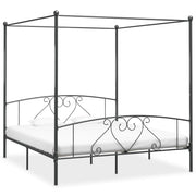 Okvir za krevet s nadstrešnicom sivi metalni 180 x 200 cm