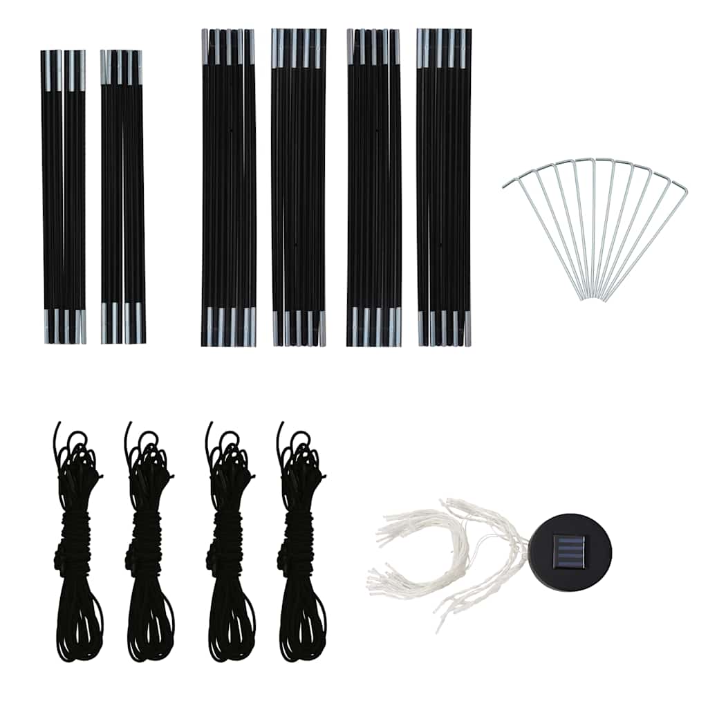 Šator za zabave LED s 4 bočna zida 3,6 x 3,6 x 2,3 m plavi