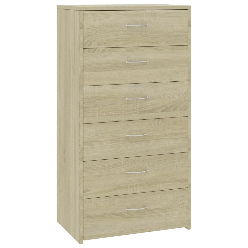 Komoda sa 6 ladica boja hrasta sonome 50 x 34 x 96 cm drvena