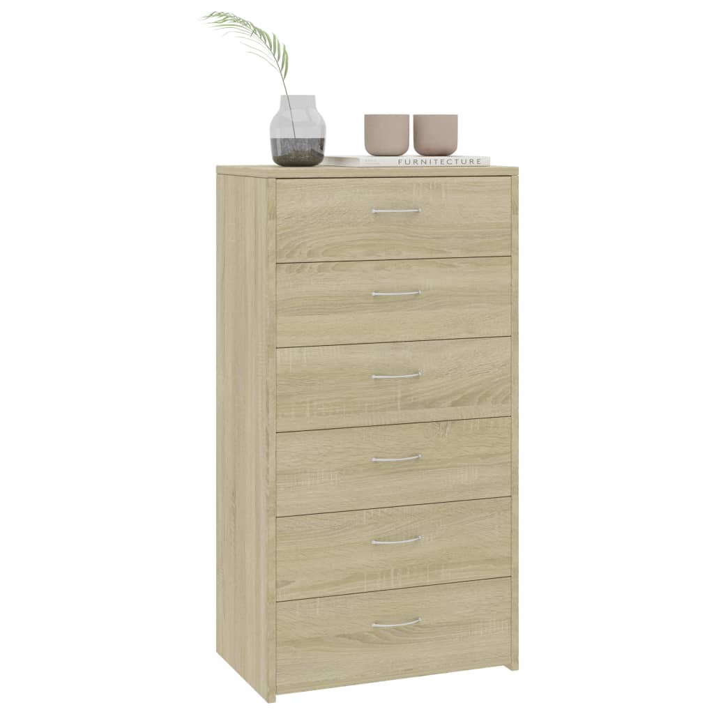 Komoda sa 6 ladica boja hrasta sonome 50 x 34 x 96 cm drvena