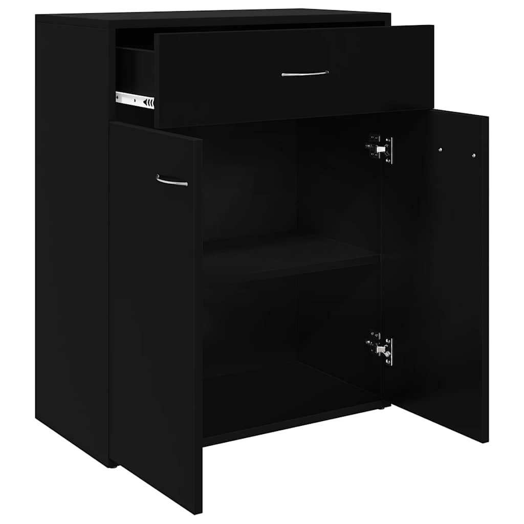 Komoda crna 60 x 30 x 75 cm od konstruiranog drva