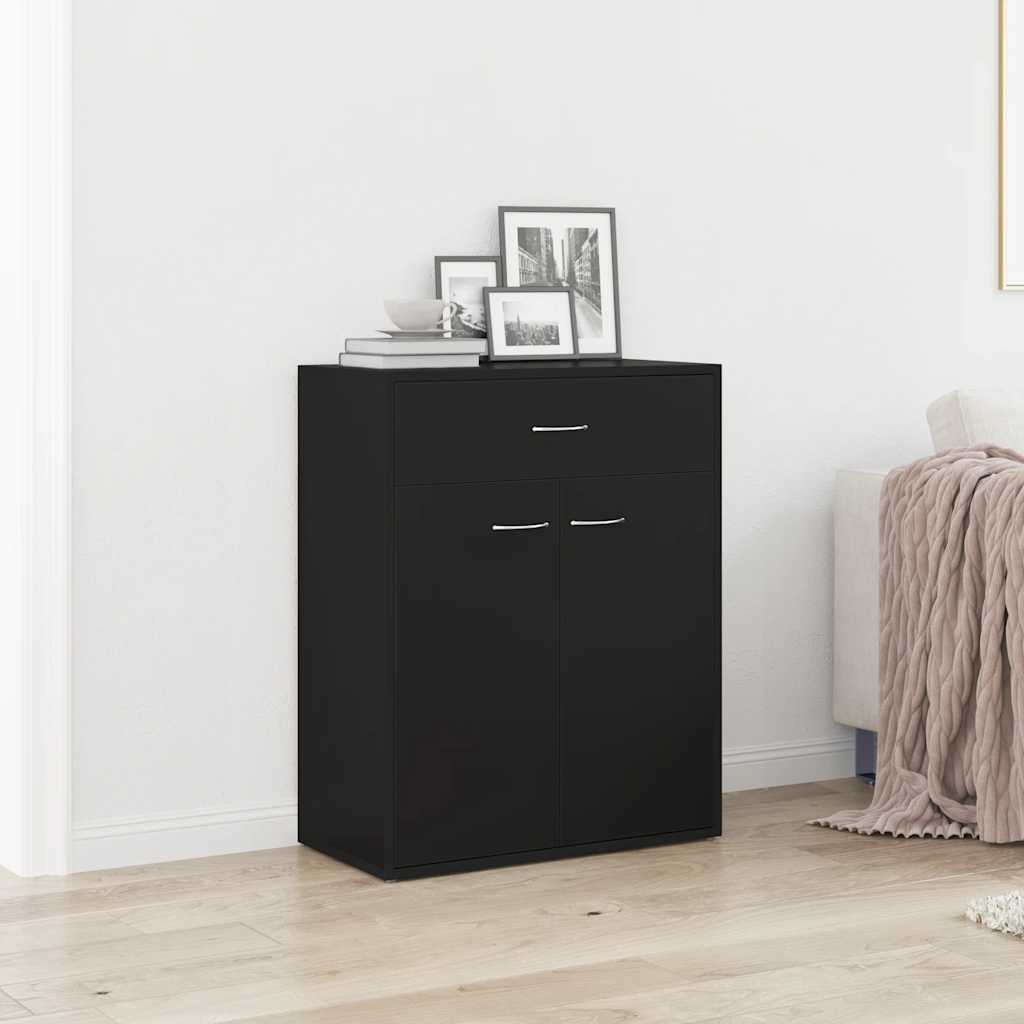 Komoda crna 60 x 30 x 75 cm od konstruiranog drva