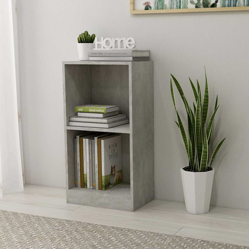 Polica za knjige beton siva 40x24x75 cm konstruirano drvo