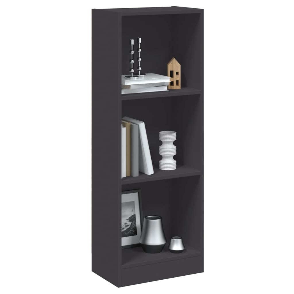 Ormarić za knjige s 3 razine sivi 40x24x109cm konstruirano drvo