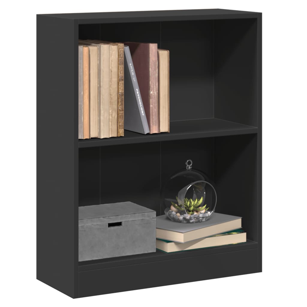Polica za knjige crna 60 x 24 x 76 cm od konstruiranog drva
