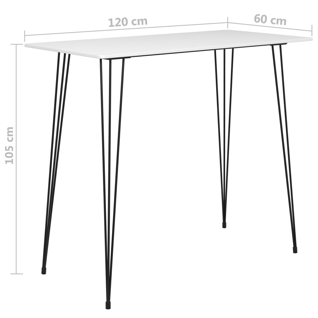 Barski stol bijeli 120 x 60 x 105 cm