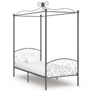 Okvir za krevet s nadstrešnicom sivi metalni 100 x 200 cm