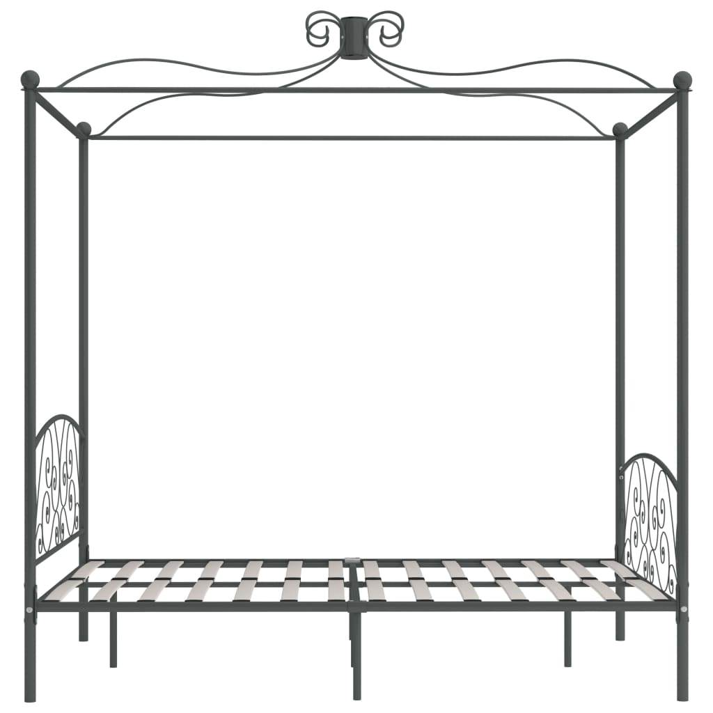 Okvir za krevet s nadstrešnicom sivi metalni 120 x 200 cm