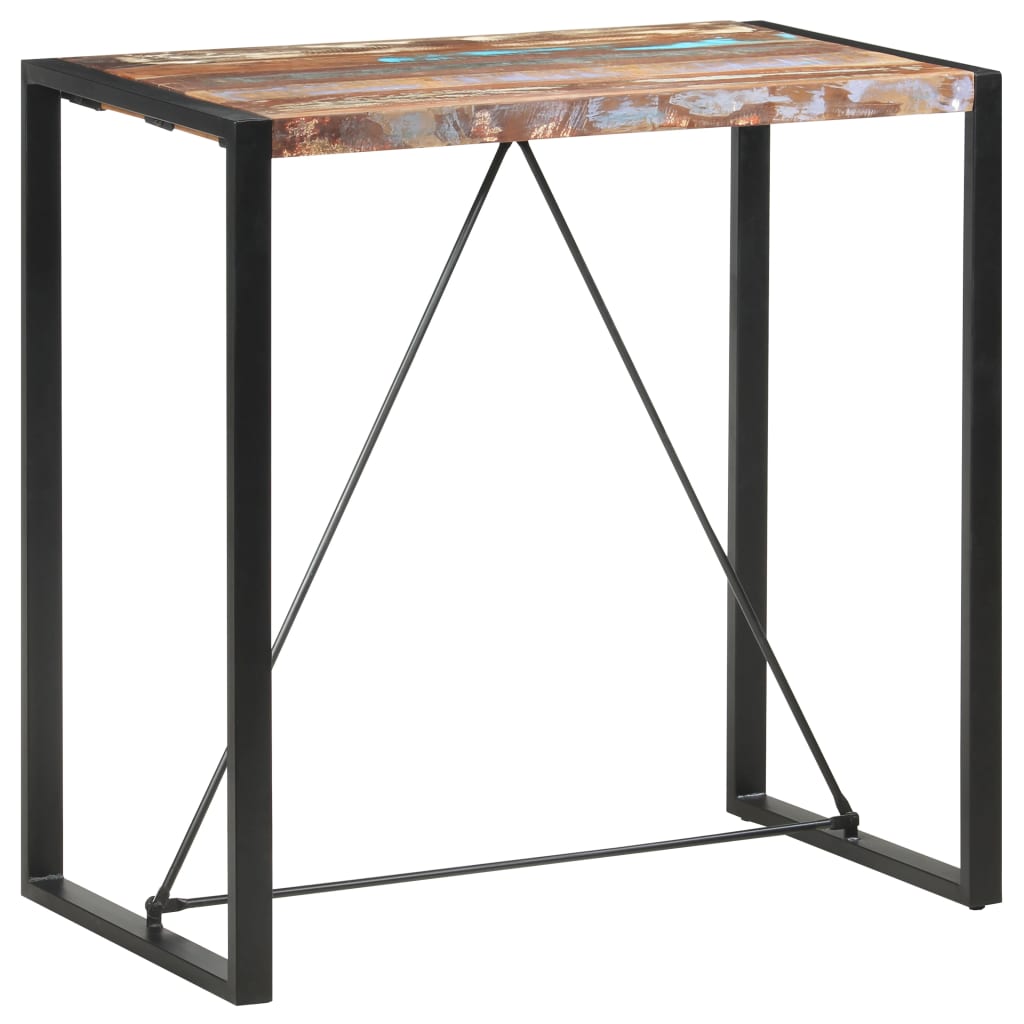 Barski stol od masivnog obnovljenog drva 110 x 60 x 110 cm