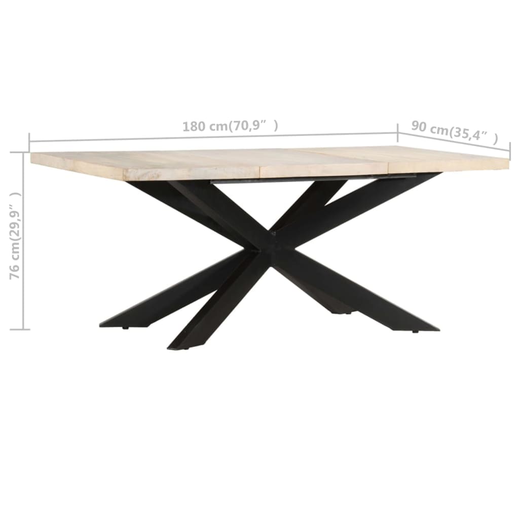 Blagovaonski stol od izbijeljenog drva manga 180 x 90 x 76 cm