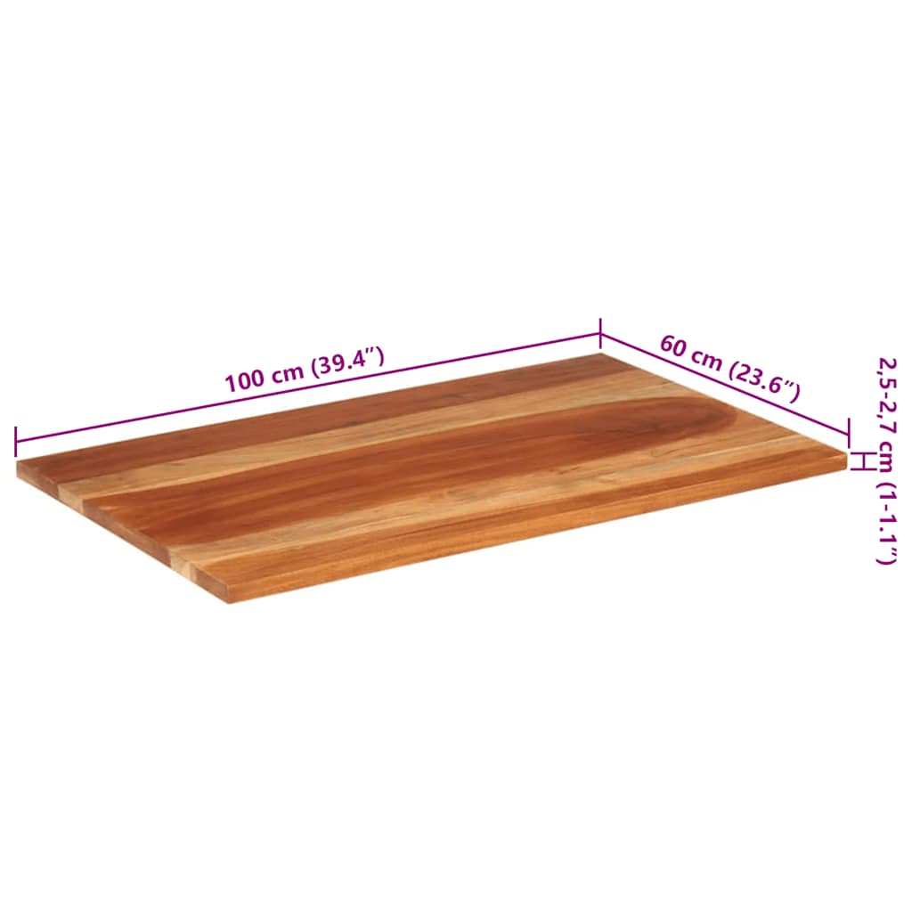 Stolna ploča od masivnog drva bagrema 25 - 27 mm 60 x 100 cm