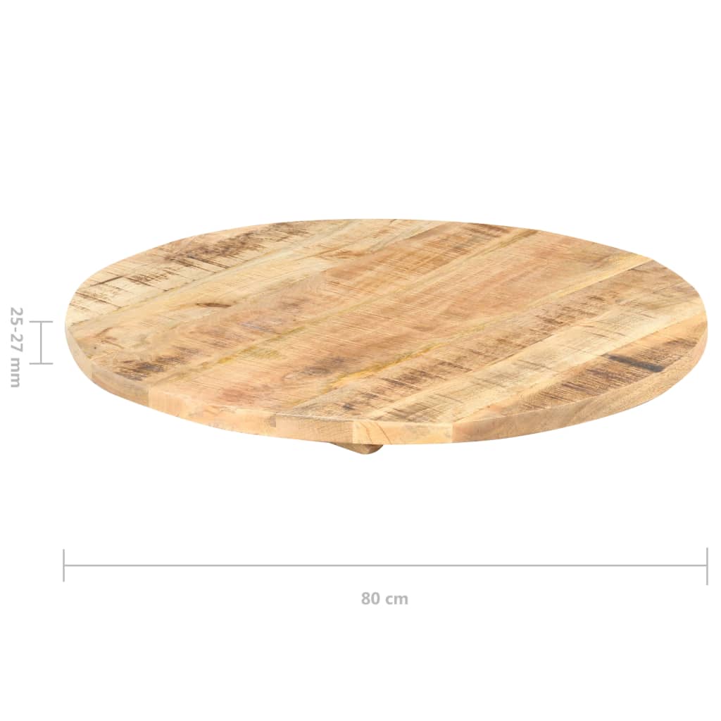 Stolna ploča od masivnog drva manga okrugla 25 - 27 mm 80 cm