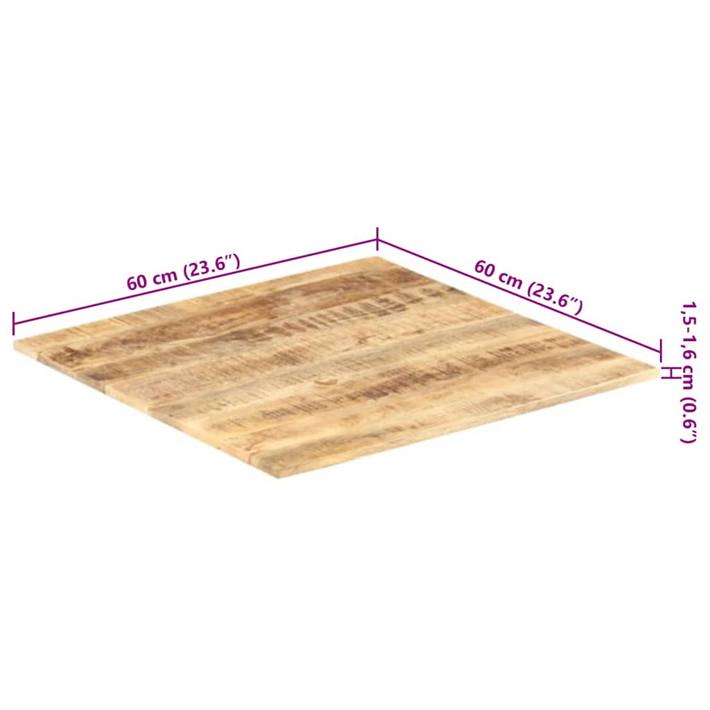 Stolna ploča od masivnog drva manga 15 - 16 mm 60 x 60 cm
