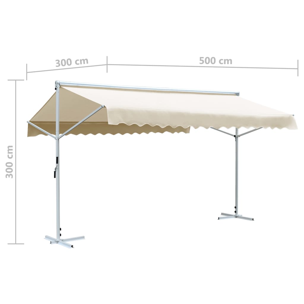 Samostojeća tenda 500 x 300 cm krem