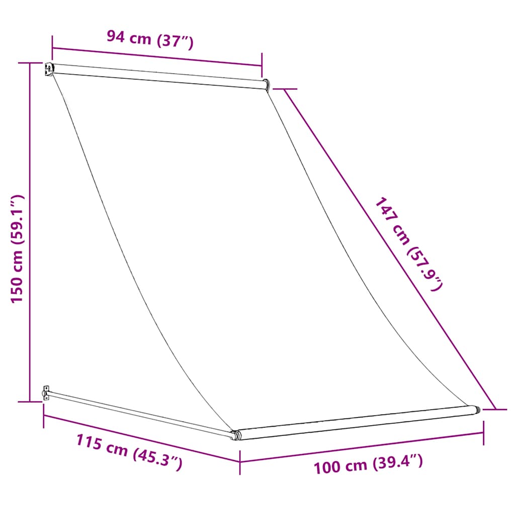 Tenda na uvlačenje 100 x 150 cm žuto-bijela