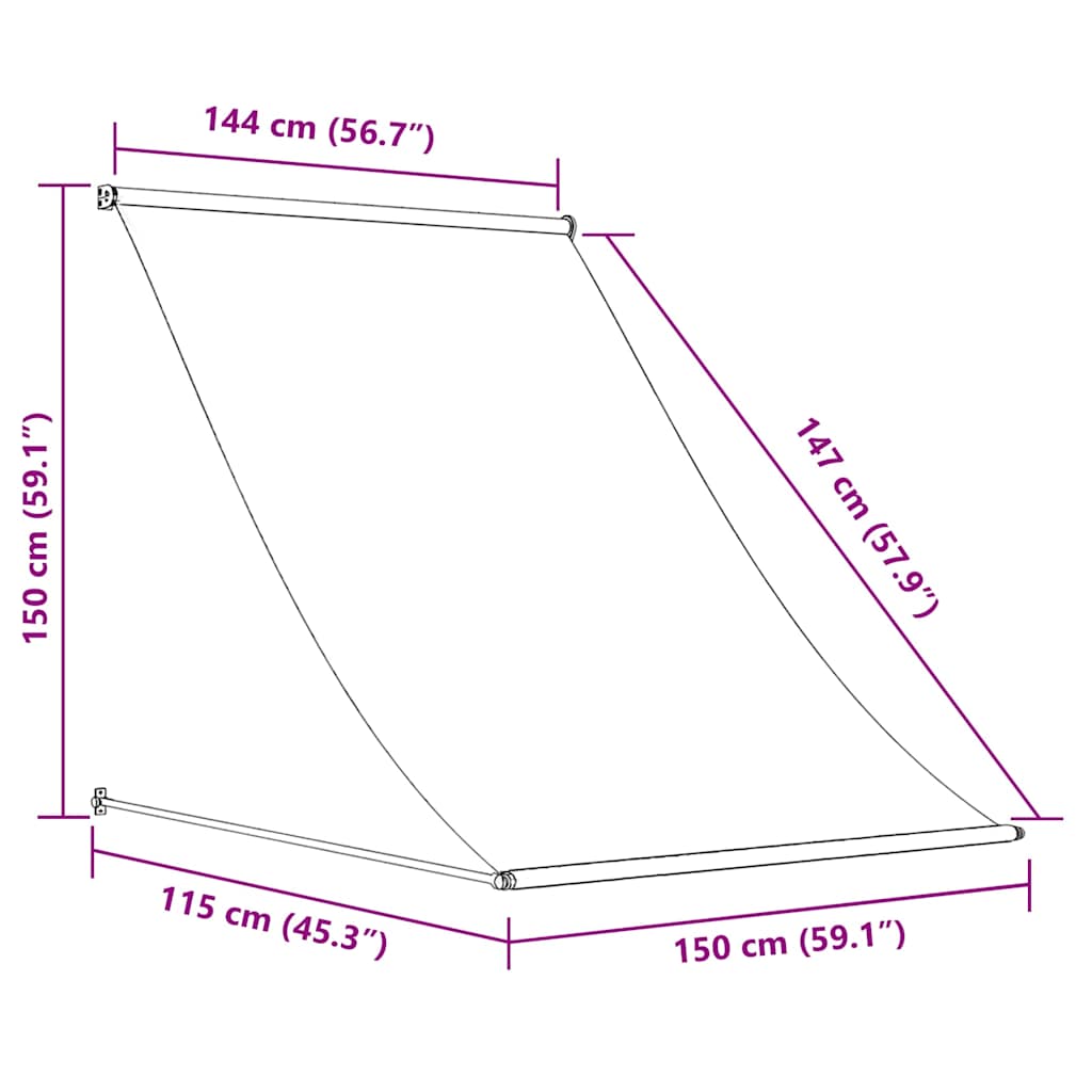 Tenda na uvlačenje 150 x 150 cm narančasto-smeđa