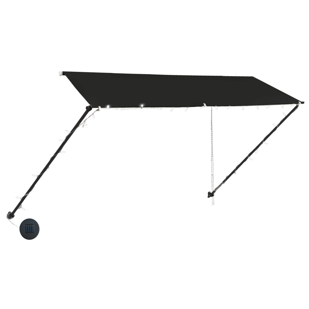 Tenda na uvlačenje s LED svjetlima 350 x 150 cm antracit