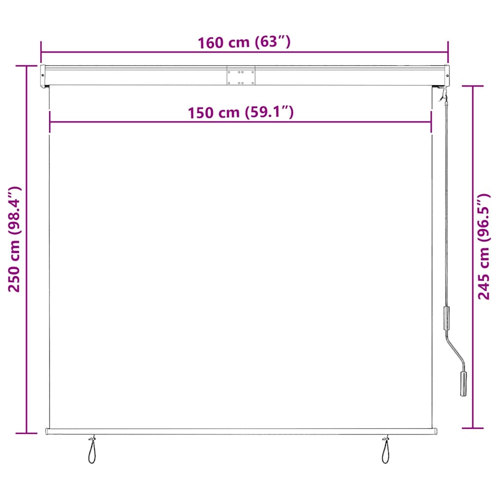Vanjska roleta 160 x 250 cm antracit