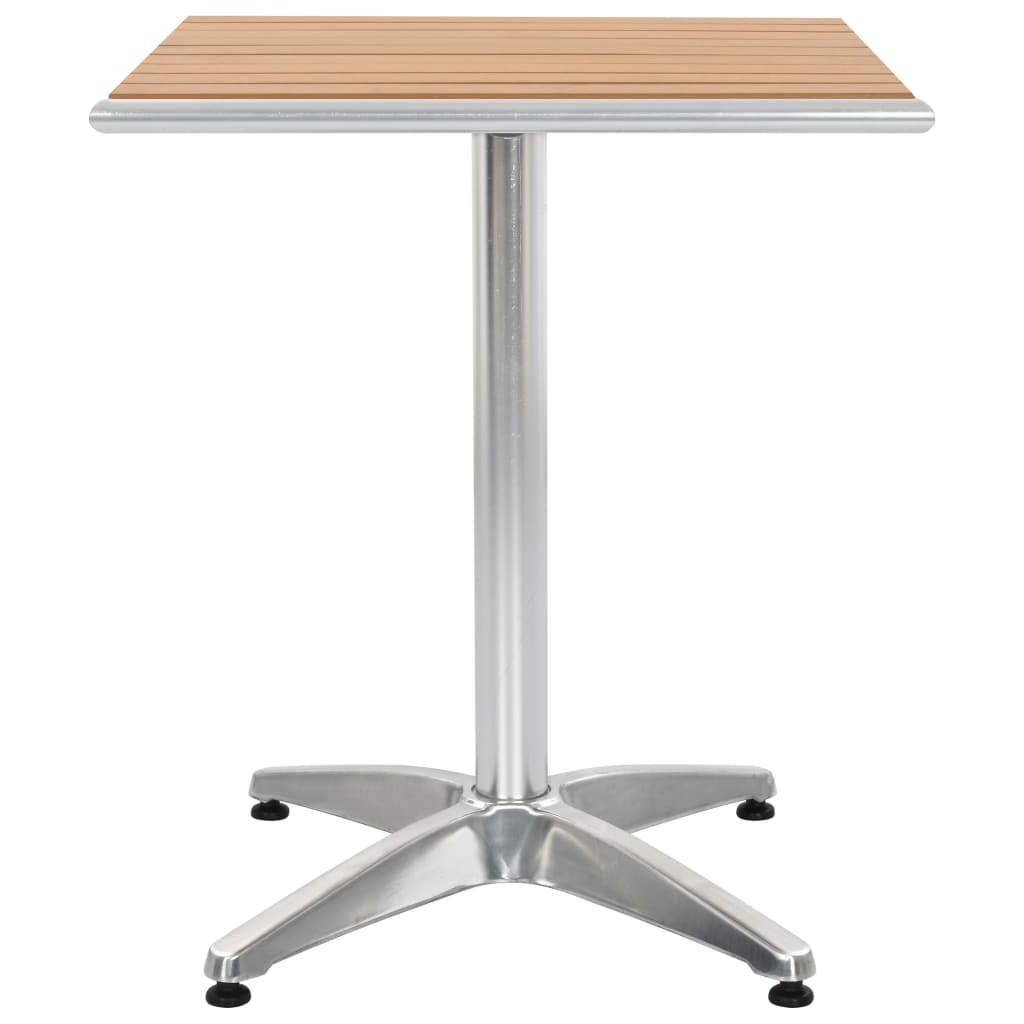 Vrtni stol srebrni 60 x 60 x 70 cm od aluminija i WPC-a