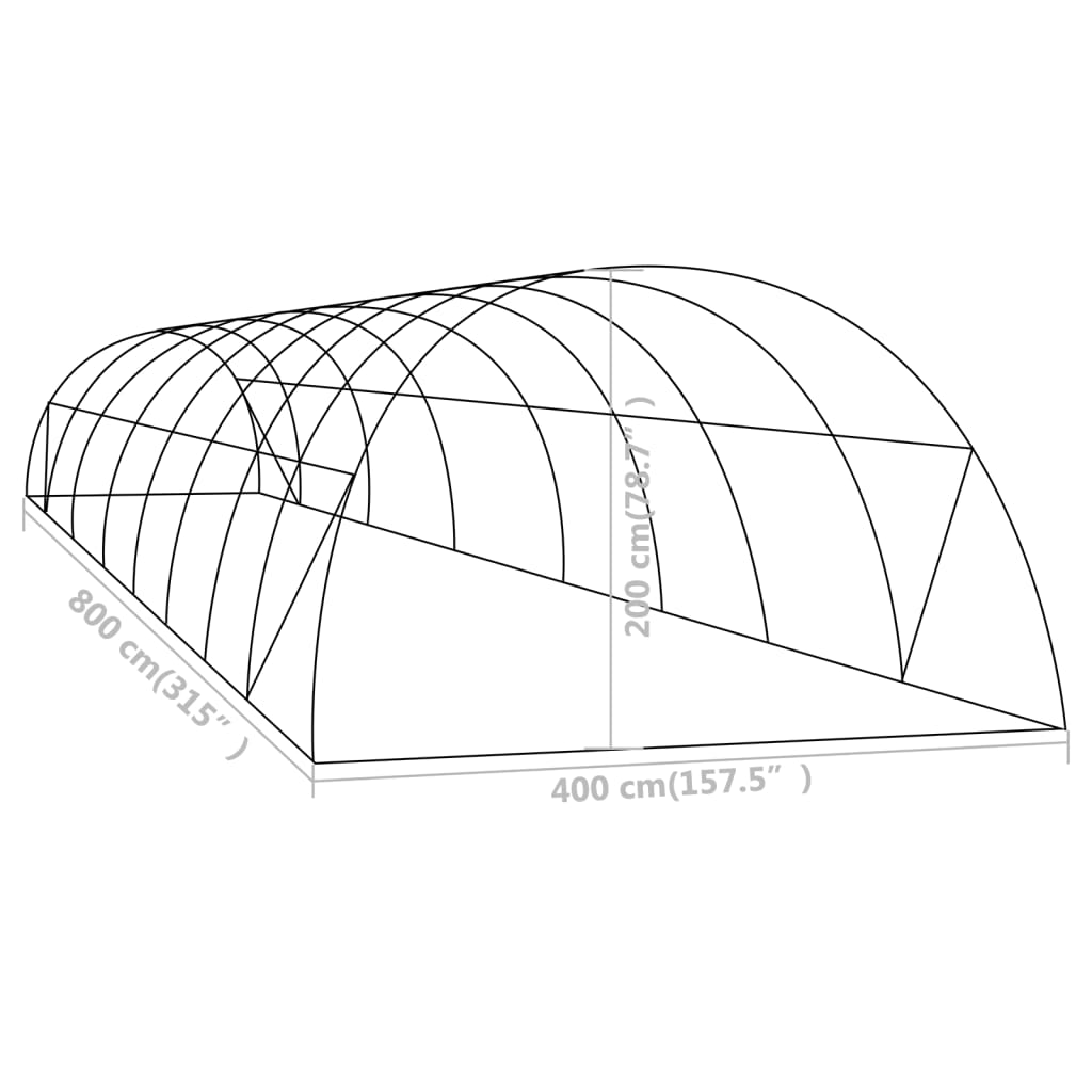 Plastenik 32 m² 8 x 4 x 2 m